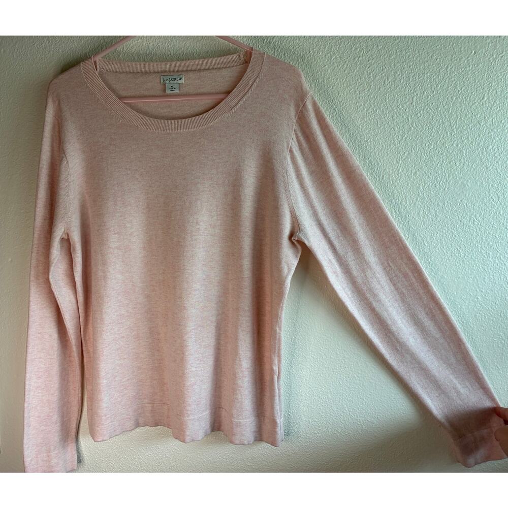 J. BY J. CREW | Pink Lightweight Knit Crew Neck Sweater 100% Cotton | XL - Picture 3 of 5